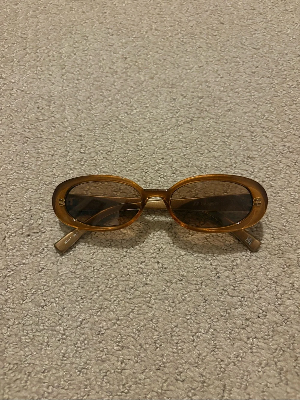Le Specs Outta Love Sunglasses Caramel Oval Unisex
